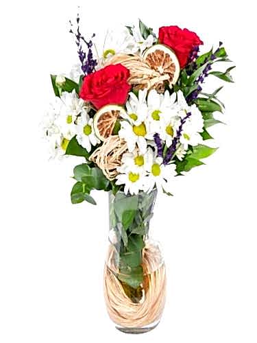 Vazoda Papatya ve Güller